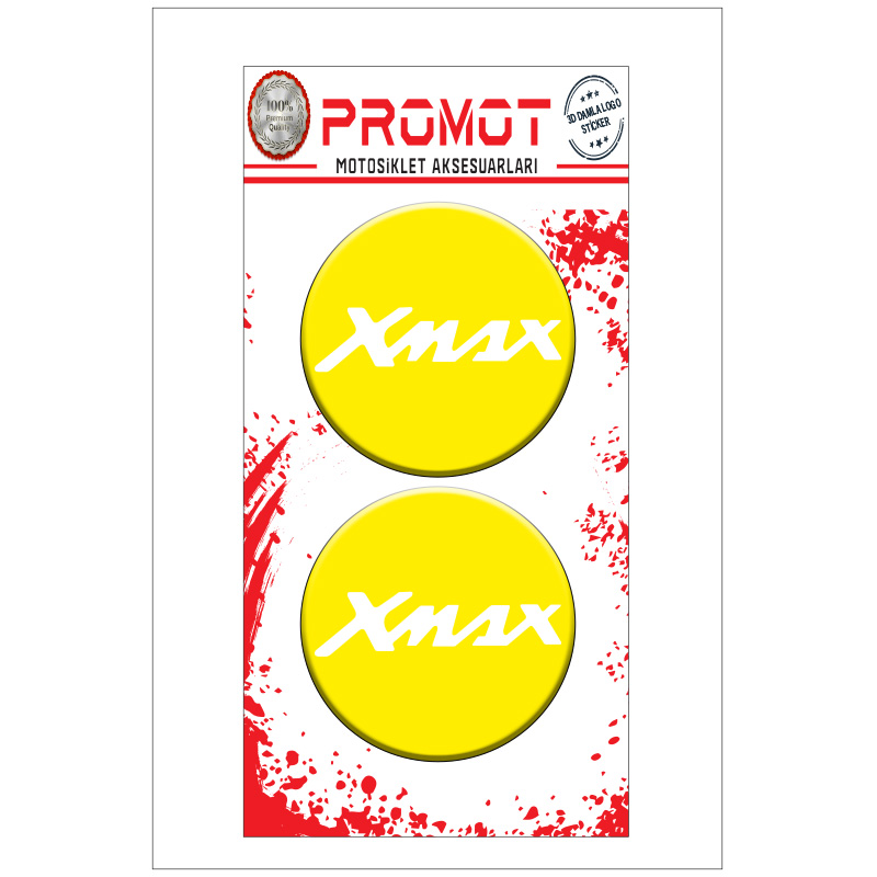 XMAX 3D KABARTMALI DAMLA LOGO STİCKER 5cm 01