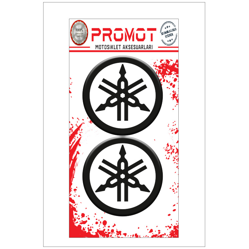 YAMAHA 3D KABARTMALI DAMLA LOGO STİCKER 5cm 06