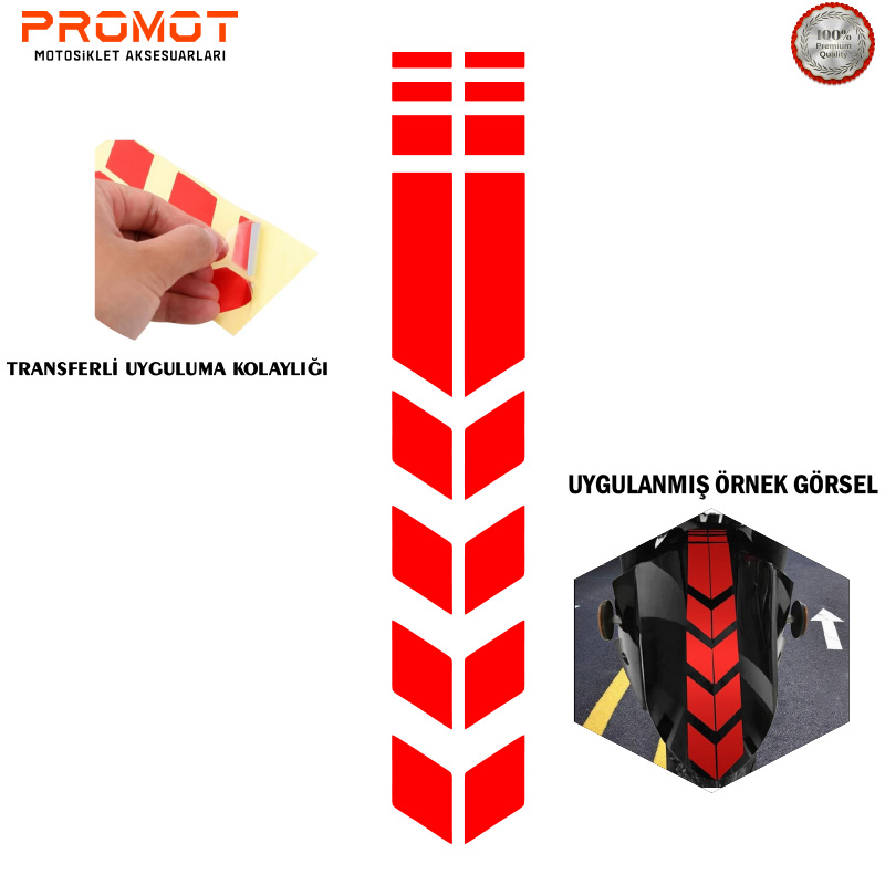 Motosiklet Çamurluk Sticker Kırmızı