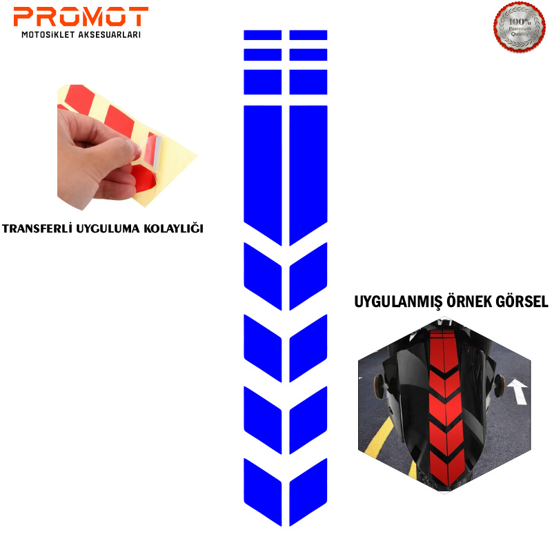Motosiklet Çamurluk Sticker Mavi
