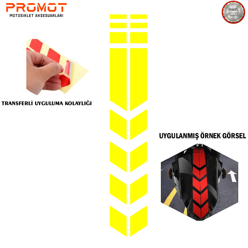 Motosiklet Çamurluk Sticker Sarı